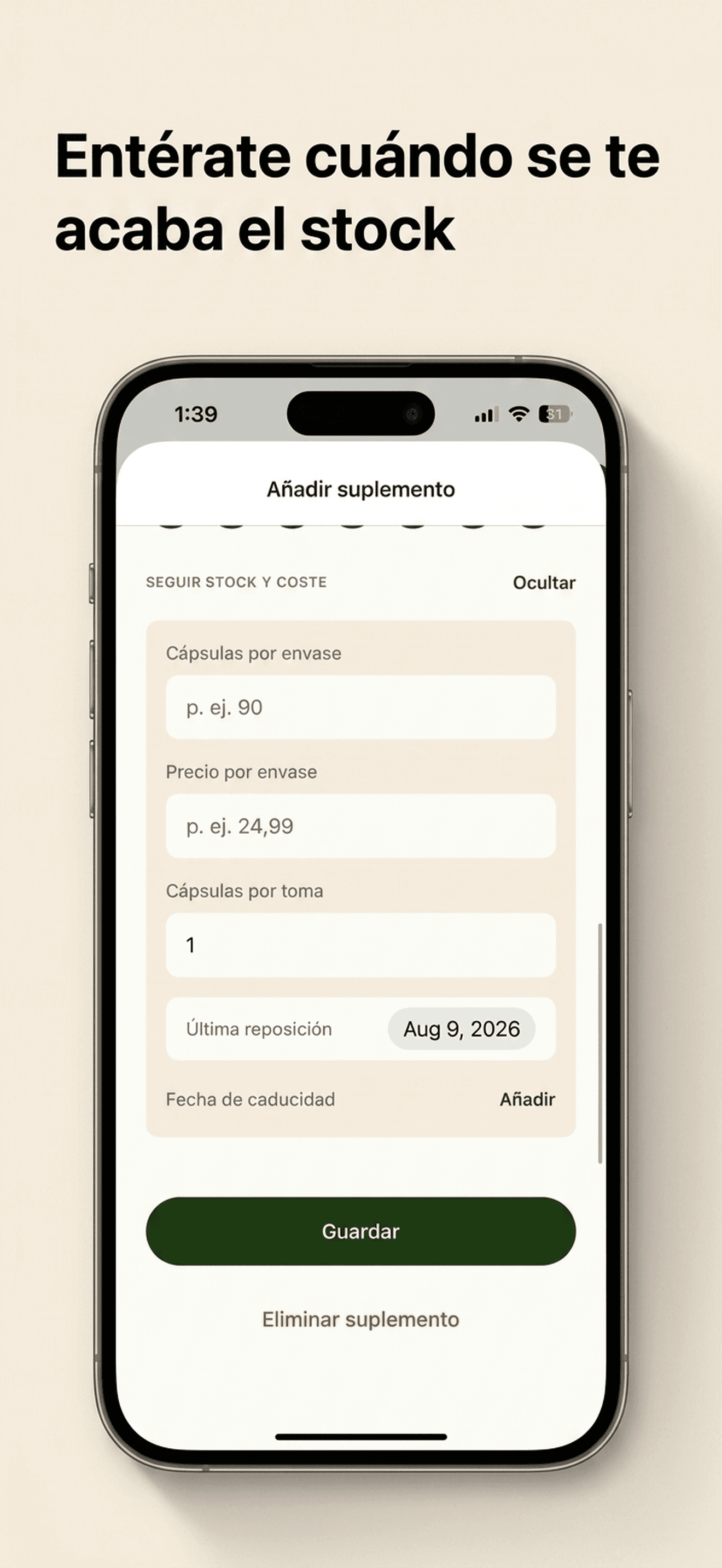 Alertas de stock y caducidad