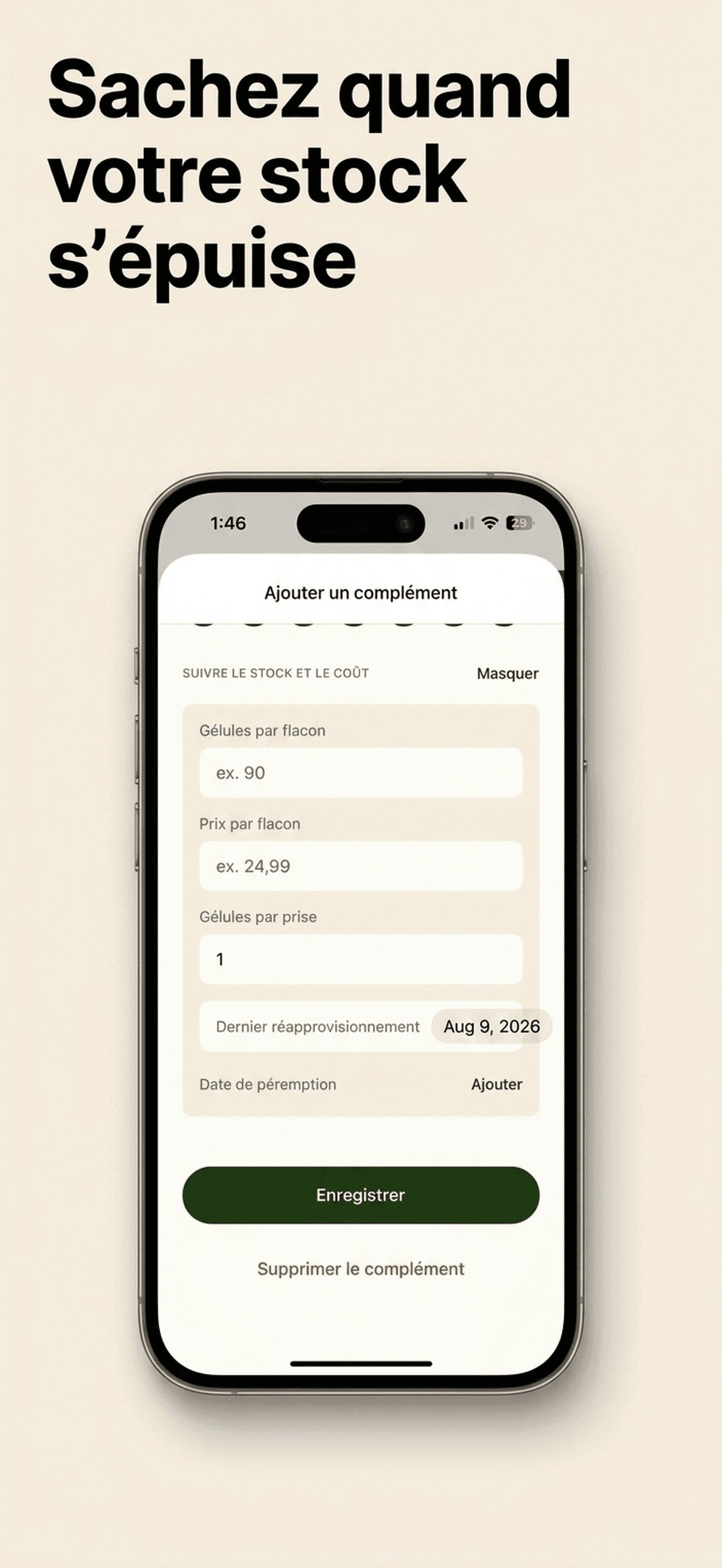 Alertes de stock et de péremption
